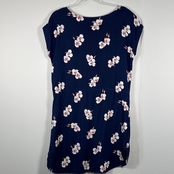 Patagonia June Lake Dress Women’s M Navy Blue Floral Organic Cotton Casual Shift - Picture 6 of 8